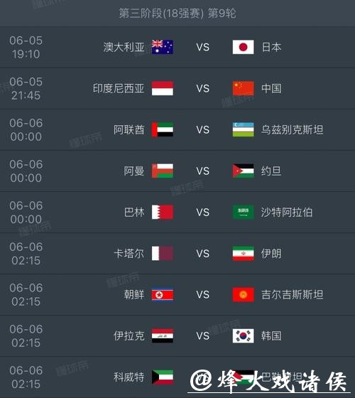 2026世界杯外围赛关键比赛时间表